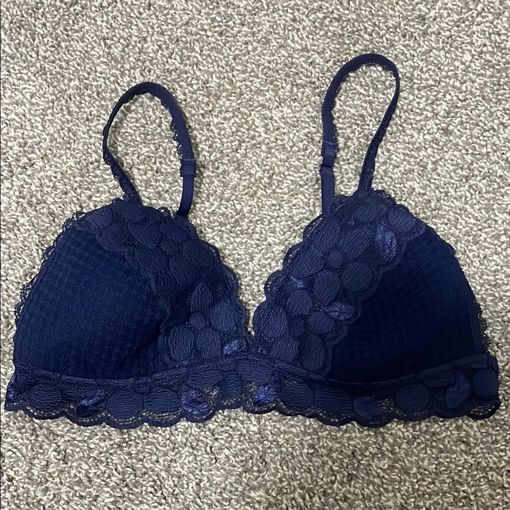 Elegant Navy Lace Bralette
